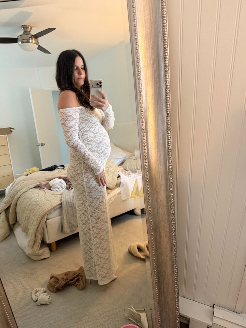 Bumpsuit Off The Shoulder Lace Dress